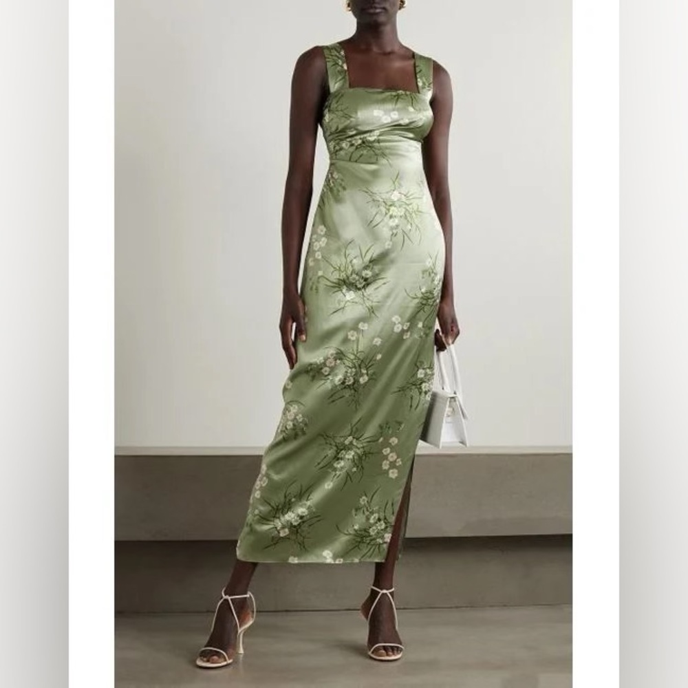 reformation earl silk dress in bonita | 100% silk maxi dress | size 10